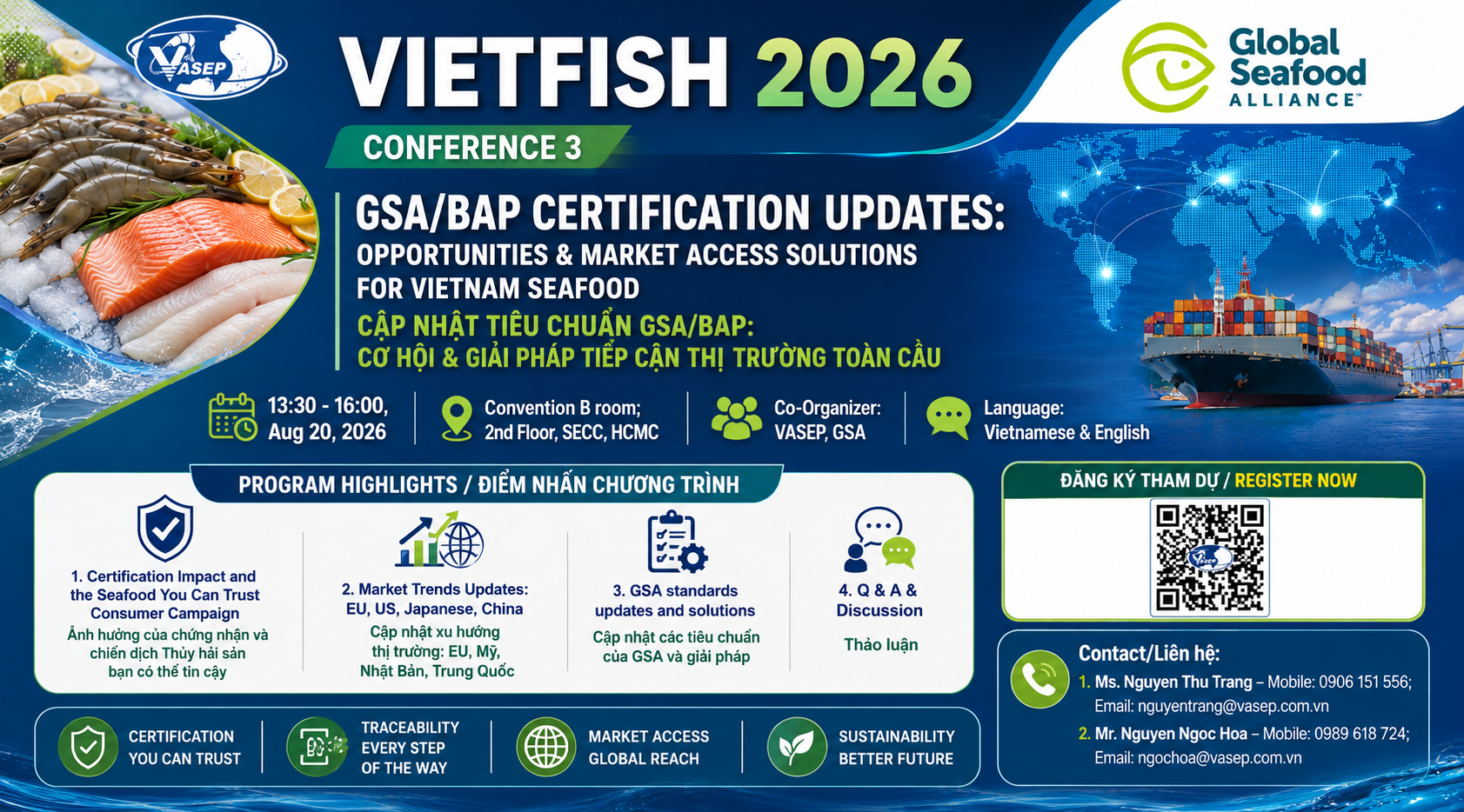 Chương trình Hội thảo: Cập nhật tiêu chuẩn GSA/ BAP: Cơ hội & giải pháp tiếp cận thị trường toàn cầu